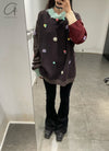 YANYAN KNITS satin turtleneck sweater YYK-YYW23-1731-SH dark gray